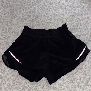 lululemon athletica Black Athletic Running Shorts with Reflective Trim